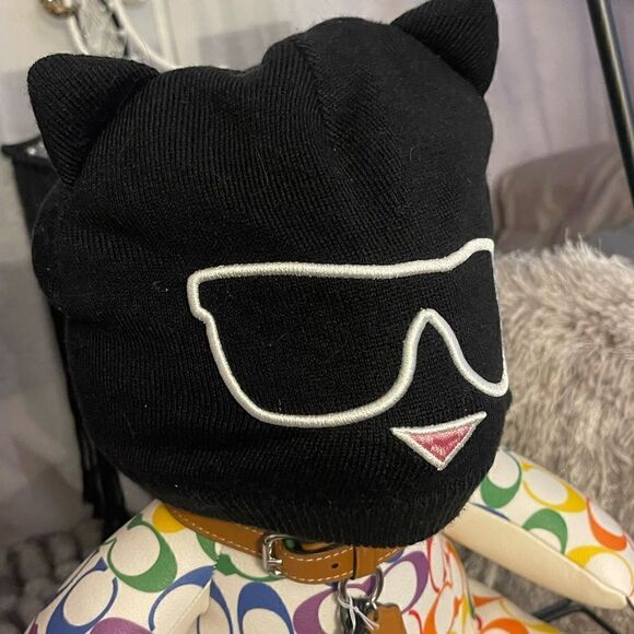 Karl lagerfield cat kitty knit cap/hat/beanie/skully - Picture 8 of 9